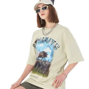 Summer Fashionable Women's T-Shirts Washed Vintage Street Cool Girls T-Shirts Oversize T Shirt