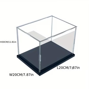 Boîte de rangement en acrylique transparent DSF87, 20x20x30cm, boîte de présentation transparente pour l'organisation du bureau ou des étagères, personnalisable - Product Image 1
