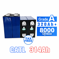 Batterie au phosphate de fer et de lithium CATL 3.2V 314Ah, qualité A, prismatique, cellule 314Ah 320Ah avec 8000 cycles pour les systèmes d'énergie solaire domestique