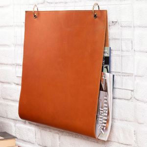 Organisateur mural suspendu en similicuir pour magazines et rangement domestique - Product Image 4