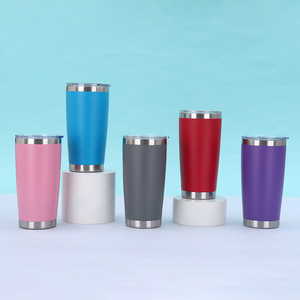 Watersy Powder Coated 20oz Double Wall Stainless Steel 304 Vacuum Insulated Tumbler <b>Cup</b> <b>Coffee</b> Travel Mug With Sliding <b>Lid</b> - Product Image 5