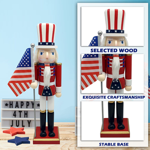 Cascanueces de Nogal del 250 Aniversario para Mesa de Comedor, 4 de Julio, Día de la Independencia de los Estados Unidos, Día de los Caídos - Product Image 2