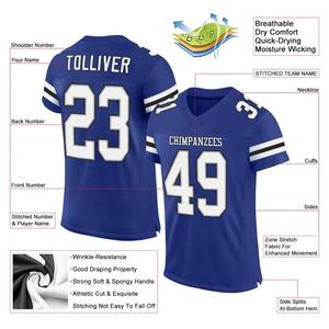 Factory New Design Custom Alle Teams Stich Stick logos Nummern American Football Wear Hochwertiges American Football Trikot - Product Image 5