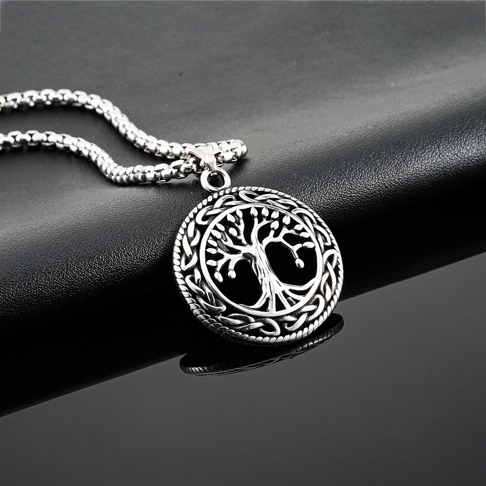 Collana Uomo Donna Con Ciondolo Albero Della Vita E Nodo Celtico – Argento Sterling 925 – Gioiello Vichingo