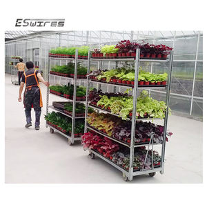 5 estantes desmontables galvanizados carros de transporte de planta de almacenamiento de acero de metal ajustable para granja - Product Image 1