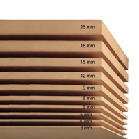 Panneau de fibres à densité moyenne (MDF) personnalisé de 18 mm, résistant à l'humidité, placage en bois mélaminé, qualité E1, première classe, pour meubles d'intérieur