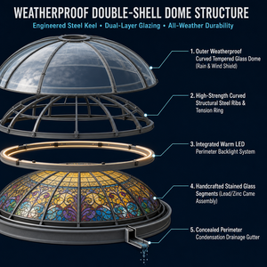 Dôme en vitrail pour plafond d'église, panneau en <span class=keywords><strong>verre</strong></span> artistique coloré sur mesure, décoration de <span class=keywords><strong>cathédrale</strong></span> et de chapelle, vente en gros directe usine - Product Image 5