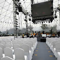 Dôme géodésique sur mesure de grande portée (40m x 25m) pour événements de mariage, conférences, capacité 1000 personnes