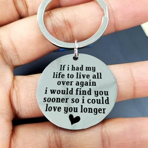 moq New If I Had My Life To Live พวงกุญแจทรงกลมสแตนเลส ของขวัญวันวาเลนไทน์ - Product Image 2