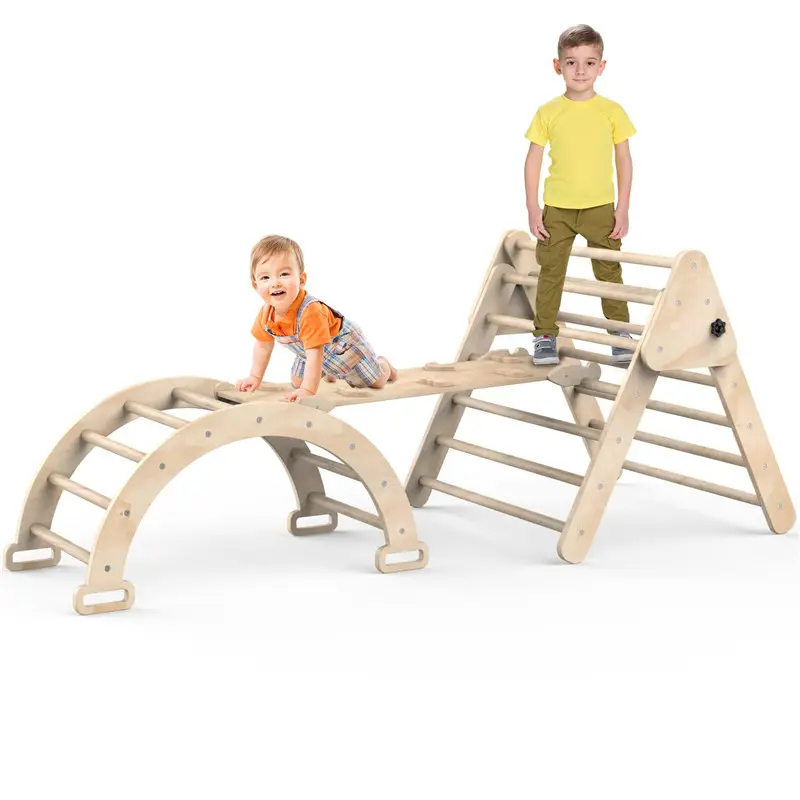 Foldable Climbing Triangle Ladder Toys with Ramp for Sliding or Climbing Triangle Climbing Toys Indoor Outdoor Playground for To