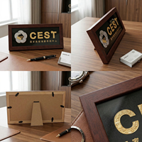 Maßgefertigter Holz-Auszeichnungsplakett-Rahmen Geschäfts-Lizenz-Zertifikat-Displayhalter für Büro-Schreibtisch-Dekoration