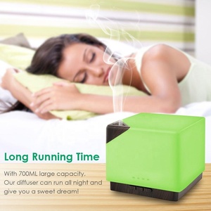 Gỗ mát sương siêu âm Máy tạo độ ẩm không khí 700ml Màu sắc ánh sáng ban đêm hương thơm khuếch tán siêu âm Tinh dầu nước Cube hộ gia đình - Product Image 5