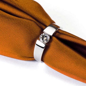 Anillo de Lujo para Hombre, Anillo de Compromiso con Diamante Blanco Natural en Oro de 18K con Certificado - Product Image 2