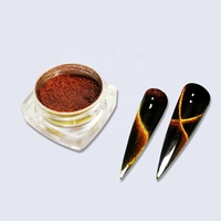 Poudre magnétique caméléon rouge orangé, pigment magnétique puissant pour vernis à ongles