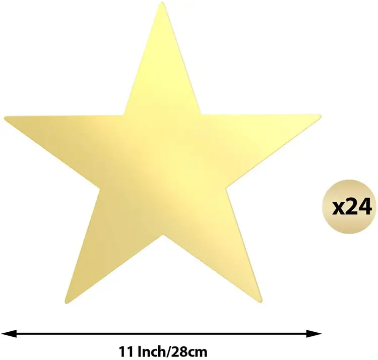 Étoile d'or Découpes Double Papier Imprimé Étoiles Décoration pour les Fournitures De Fête De Mariage
