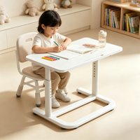 Bureau portable ergonomique réglable en hauteur, table d'appoint roulante pour lit, poste de travail d'étude avec tiroir de rangement, écologique