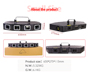 RGB Dmx512ก้อนเลเซอร์หกรู LED เลเซอร์ดิสโก้สำหรับไนท์คลับปาร์ตี้โคมไฟเวที - Product Image 2