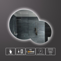 Bathnologie Moderne Maison Salle de Bain LED Argent Miroir Mural Illuminé Solution de Design Graphique pour Salle de Bain Chambre