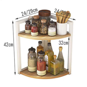 Étagère de rangement pour vaisselle à trois niveaux, durable, multifonctionnelle, organisateur de vaisselle mural, en acier inoxydable pour la <span class=keywords><strong>cuisine</strong></span> - Product Image 2