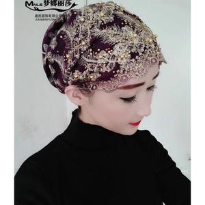 2025 Women's Floral Beanie <strong>Hat</strong> Stretch Turban Cap for Hair Loss Muslim Headwear Ethnic Hijib Cap for Spring <strong>Summer</strong> - Product Image 4