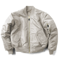 Blouson Bomber Vintage Court de Fabricant, Blouson Aviateur en Nylon de Haute Qualité pour Homme, Broderie de Logo Personnalisée, Manteau Pilote MA1 pour Homme