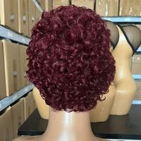 Perruque Lace Front HD Transparente 13x4 pour Cheveux Humains Courts Frisés Crépus, Pré-Pluckée, Nœuds Blanchis, Sans Colle, pour Femmes Noires