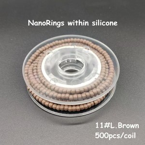 Nano anillos precargados con silicona para extensión de cabello Nano Tip Nano Beads 2,9*1,6mm 500 uds/rollo - Product Image 6