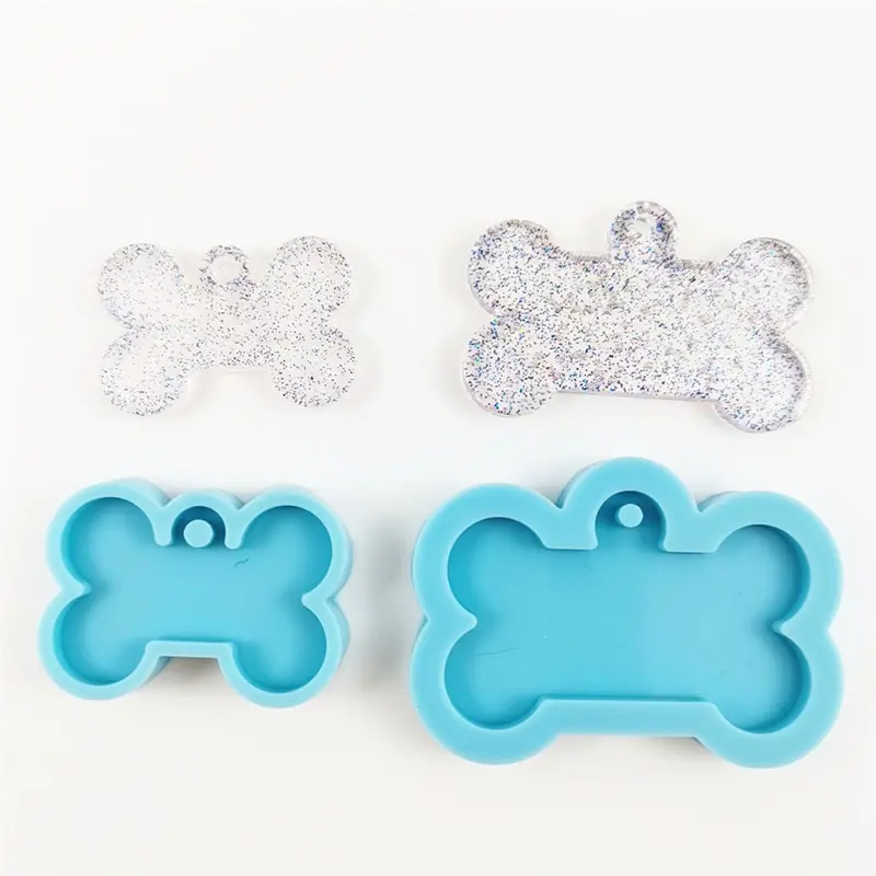 3012 Dog necklace tag shape silicone mold for key chains Pendant moulds polymer clay DIY Jewelry Making epoxy Resin mold