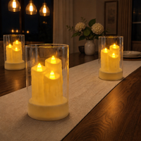 Bougies LED sans flamme en forme de pilier avec lumière vacillante chaude pour la décoration de table de mariage, de la maison, de la salle de bain et de l'extérieur