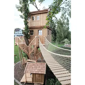 Hanlin Design parco giochi attrezzature ponte in legno giapponese all'aperto ponte netto per adulti e bambini