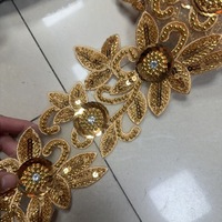Kain Jala Payet Bordir Manik-Manik untuk Gaun Pengantin, Hiasan Rambut, Aksesoris Pakaian DIY