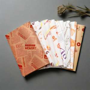 Custom Printed Food Grade 38gsm 40gsm Greaseproof Baking Sandwich <b>Butter</b> Wax Coated Patty Burger Wrapping <b>Paper</b> - Product Image 1