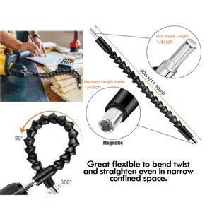 5 adet <span class=keywords><strong>Hex</strong></span> Shank matkap somun anahtarı Bit seti dahil olmak üzere esnek matkap ucu uzatma soketi adaptörü sağ açı matkap adaptörü - Product Image 5