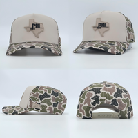 Gorras de Golf Impermeables con Camuflaje, Gorras de Béisbol de 5 Paneles de Secado Rápido de Alta Calidad con Logotipo de Parche de PVC Bordado en 3D Personalizado OEM para Hombre
