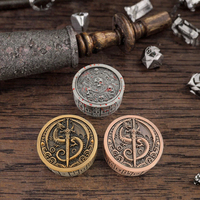 Ensemble de dés de roulette cylindriques peints à la main, creux, en forme d'épée de dragon antique, portable, rotatif, D20 en métal, pour jeux de rôle sur table Dungeons & Dragons