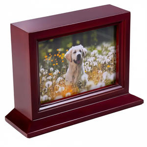 Caja de madera para urna funeraria hecha a mano para cenizas de mascotas Urnas de cremación de madera para cenizas de gatos y perros Urnas de palisandro a bajo precio - Product Image 1