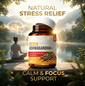 Complément alimentaire <span class=keywords><strong>Ashwagandha</strong></span> KSM-66 biologique, 30 capsules, certifié GMP, HACCP, QS, ISO, soulagement naturel du stress, soutien au sommeil, pour adultes - Product Image 3