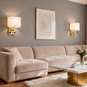<span class=keywords><strong>Lampe</strong></span> <span class=keywords><strong>murale</strong></span> de chevet moderne en métal doré avec ports de charge USB, éclairage décoratif intérieur pour chambre à coucher - Product Image 2