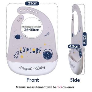 Bavoir en silicone personnalisé pour bébé et adulte, imperméable, à manches longues, avec poche, pour l'alimentation - Product Image 5
