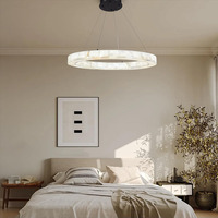 Construisez votre maison LED rétro américain marbre anneau noir lampes suspendues lustre éclairage 2025 nouvelle tendance Lustre pour salon