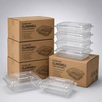 Boîte en plastique transparente PET avec couvercle, de qualité alimentaire, rectangulaire, pour salade de fruits, gâteaux, taille intérieure pour boulangerie, charcuterie, à emporter