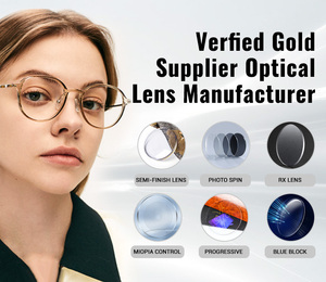1.56 ống kính quang học uv420 màu xanh cắt lớp phủ không có màu cơ bản shmc photochromic màu xám mắt ống kính - Product Image 3