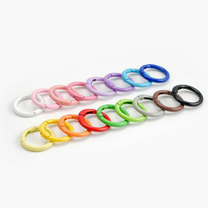Porte-clés en alliage de zinc coloré avec anneau à ressort, couleur bonbon, boucle ouverte pour porte-cartes - Product Image 1