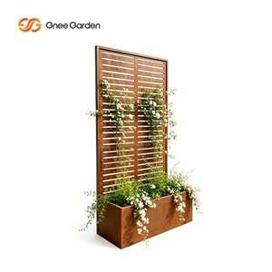 Modern Decoration Corten <b>Privacy</b> <b>Screen</b> Steel Planter Flower Pot - Product Image 1