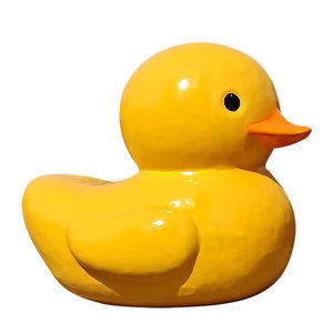 Tùy Chỉnh Lớn 3D Phim Hoạt Hình Màu Vàng Vịt Tượng Sợi Thủy Tinh Vịt Điêu Khắc Ngoài Trời Đáng Yêu Búp Bê Nhân Vật Cho Trước Cửa - Product Image 5