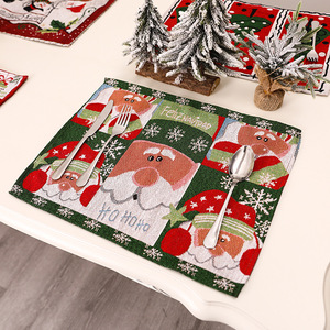 Set de table carré en coton tissé imprimé personnalisé pour Noël, 33x47cm, marque <span class=keywords><strong>ROYA</strong></span>, pour la maison, les restaurants, les bars, les hôtels - Product Image 6