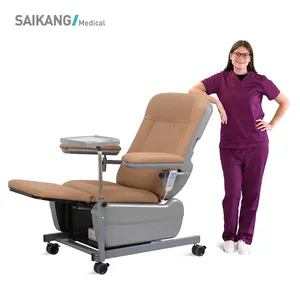 SAIKANG-silla reclinable de diálisis para pacientes, sillón eléctrico ajustable de transfusión con ruedas, económica, 2 funciones, SKE-132