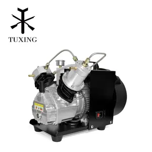 TUXING Factory Wholesale High Pressure 300Bar 4500Psi 30Mpa 220V Two Cylinder Manual Stop Air-cooled Hunting PCP Air Compressor