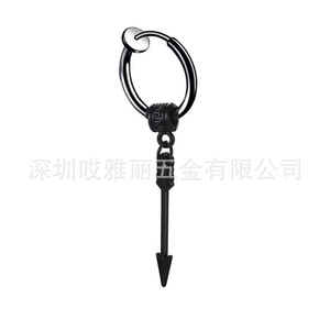 Boucles d'oreilles créoles en forme de flèche en acier inoxydable, style urbain, mode rétro de Hong Kong, clips d'oreille - Product Image 5