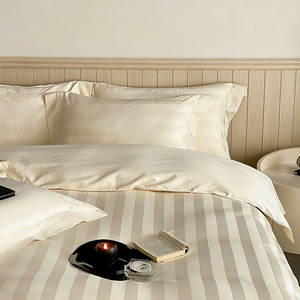 Vente flash - Ensemble <span class=keywords><strong>de</strong></span> literie en <span class=keywords><strong>satin</strong></span> rayé <span class=keywords><strong>de</strong></span> luxe - Taille Queen et King - Couleur personnalisée - <span class=keywords><strong>Linge</strong></span> <span class=keywords><strong>de</strong></span> <span class=keywords><strong>lit</strong></span> pour la maison et l'hôtel - Product Image 1